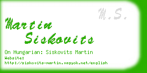 martin siskovits business card